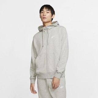 Hanorace Nike Sportswear Club Full-Zip Barbati Gri Inchis Argintii Albi | PUQC-06327